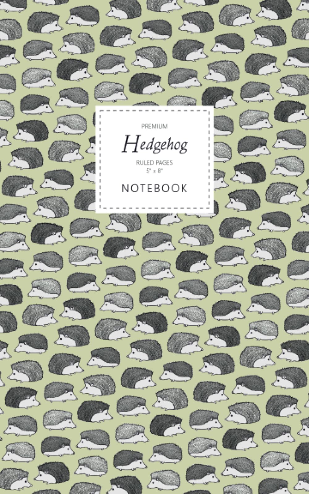 Hedgehog Notebook - Ruled Pages - 5x8 - Premium: (Khaki Edition) Fun notebook 96 ruled/lined pages (5x8 inches / 12.7x20.3cm / Junior Legal Pad / Nearly A5)