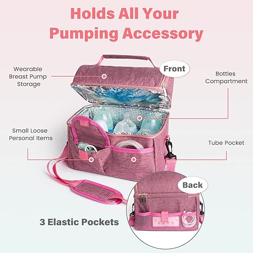 Wearable Breast Pump Bag with Cooler, Compatible with Willow