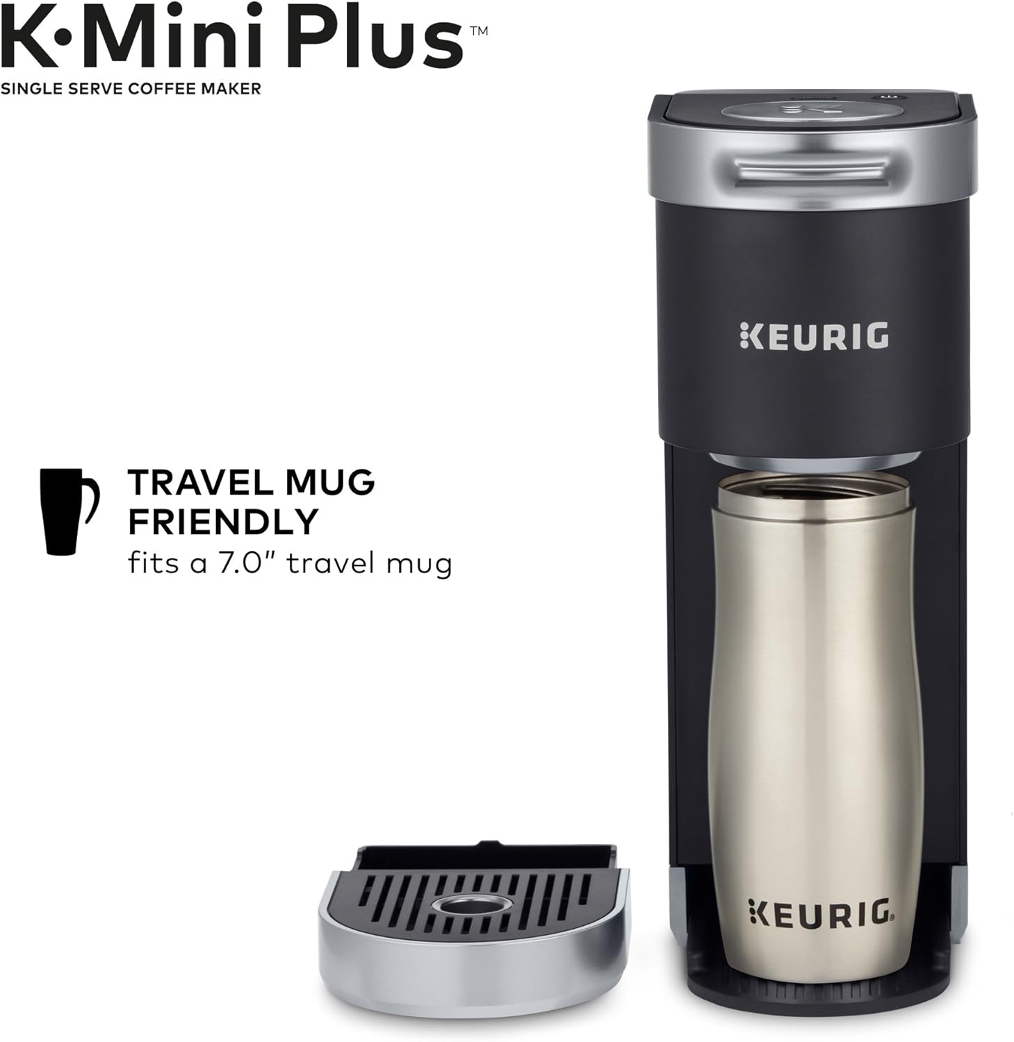 Keurig K-Mini Plus Coffee Maker, Single Serve K-Cup Pod Coffee Brewer, Comes With 6 to 12 Oz. Brew Size, K-Cup Pod Storage, and Travel Mug Friendly, Black: Kitchen & Dining