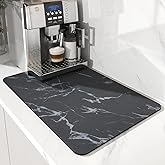AMOAMI-Coffee Mat Hide Stain Rubber Backed Absorbent Dish Drying Mat for Kitchen Counter-Coffee Bar Accessories Fit Under Mak