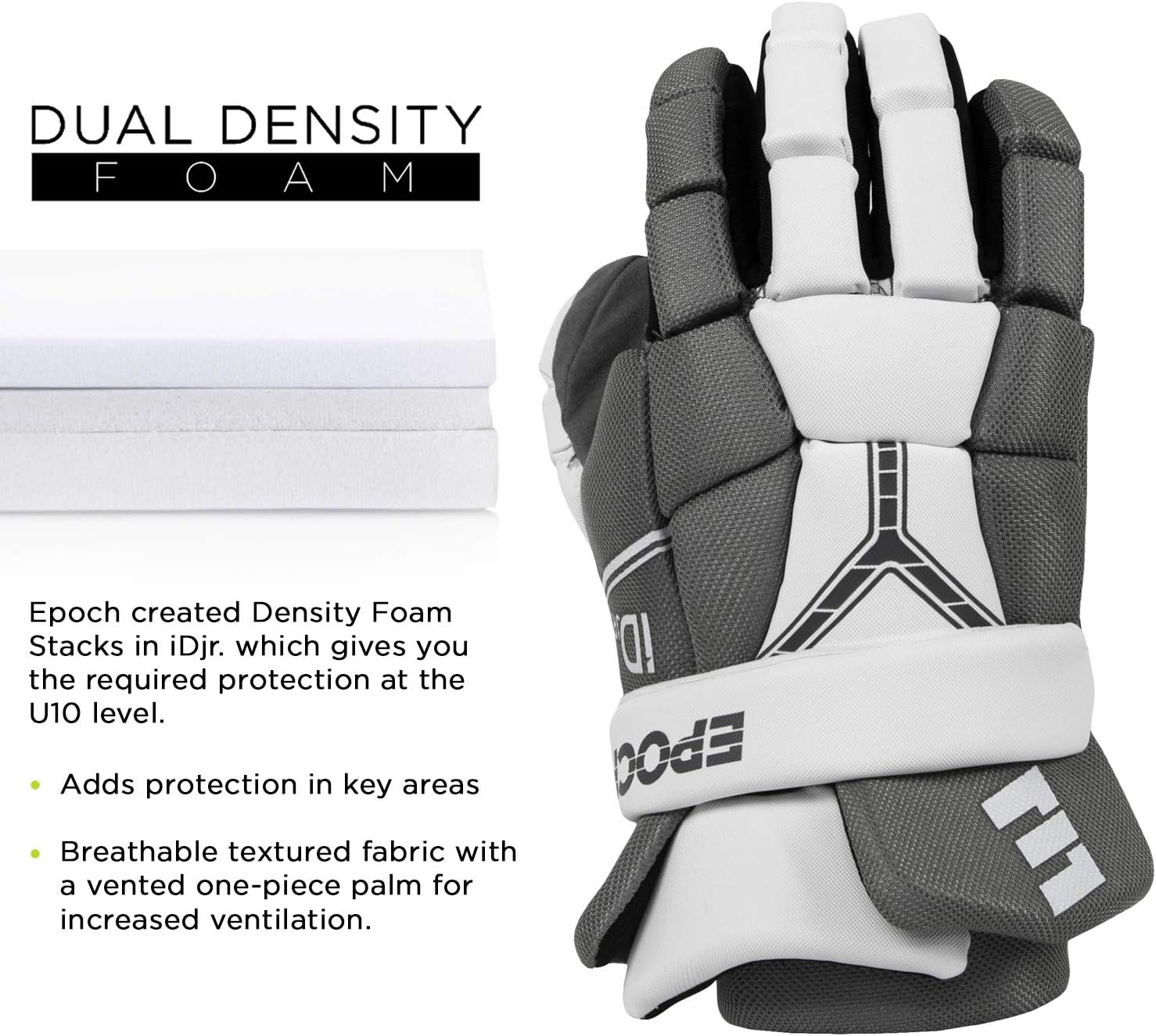 Epoch iD Jr. Youth Lacrosse Player Gloves with Dual Density Foam : Sports & Outdoors