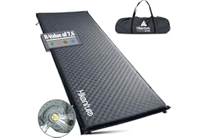HIKENTURE Self Inflating Sleeping Pad, Extra Thick Camping Mattress with Carrying Bag, 7.6 R-Value Insulated Foam Sleeping Ma