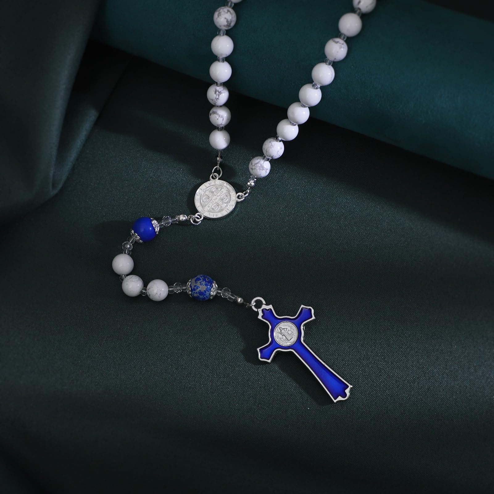 KOMI Catholic Rosary Beads for Women - Holy Prayer Necklace With Crucifix Cross - Communion Rosary Catholic Gifts