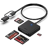 Memory Card Reader, BENFEI 4in1 USB USB-C to SD Micro SD MS CF Card Reader Adapter Compatible with iPhone 15 Pro/Max, MacBook