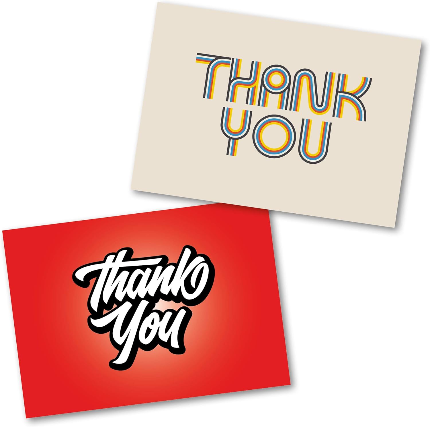 Thank You Cards Multipack (48 Pack). Each Greeting Cards Pack includes 8 Retro designs. 105 x 148mm. Blank Inside. Envelopes included. Made in UK - Image 4