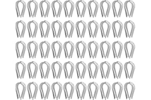 50Pcs Wire Rope Thimble Stainless Steel Cable Rigging Tools Thimbles Rigging Sailing Thimble(M6（6mm）), Fastener