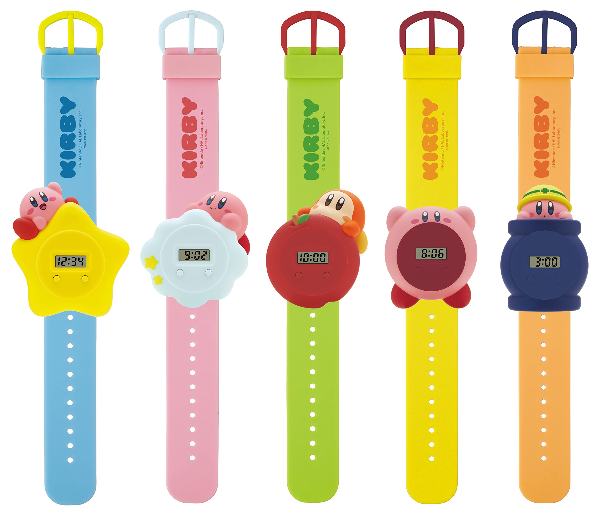 Kirby Digital Wrist Watch Blind Box - 1 of 5 Different Colorful, Fun and Exciting Designs with LCD Display - Authentic Japanese Design