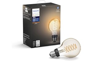 Philips Hue White 7W Equivalent 40W Filament G25 Base E26 LED Smart Bulb, Dimmable, Bluetooth & Zigbee Compatible, Voice Acti