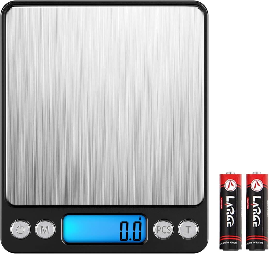 Criacr Digital Kitchen Scales, 3kg High Precision Food Scales with 2 Trays