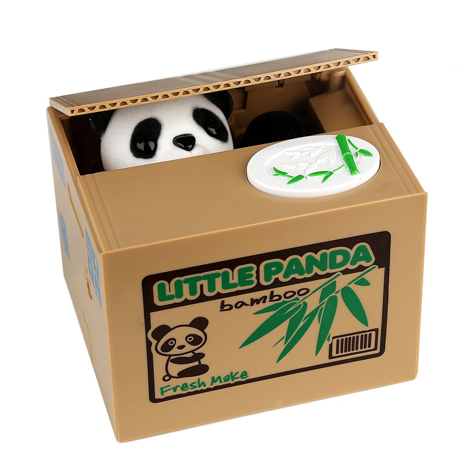 HmiL-U Stealing Coin Money Box Automatic Stealing Coin Cent Penny Cat Piggy Bank With Voice Christmas/Birthday Gift for Kids Child (Panda)