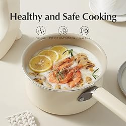 Redchef Ceramic Nonstick Saucepan with Lid, 3QT