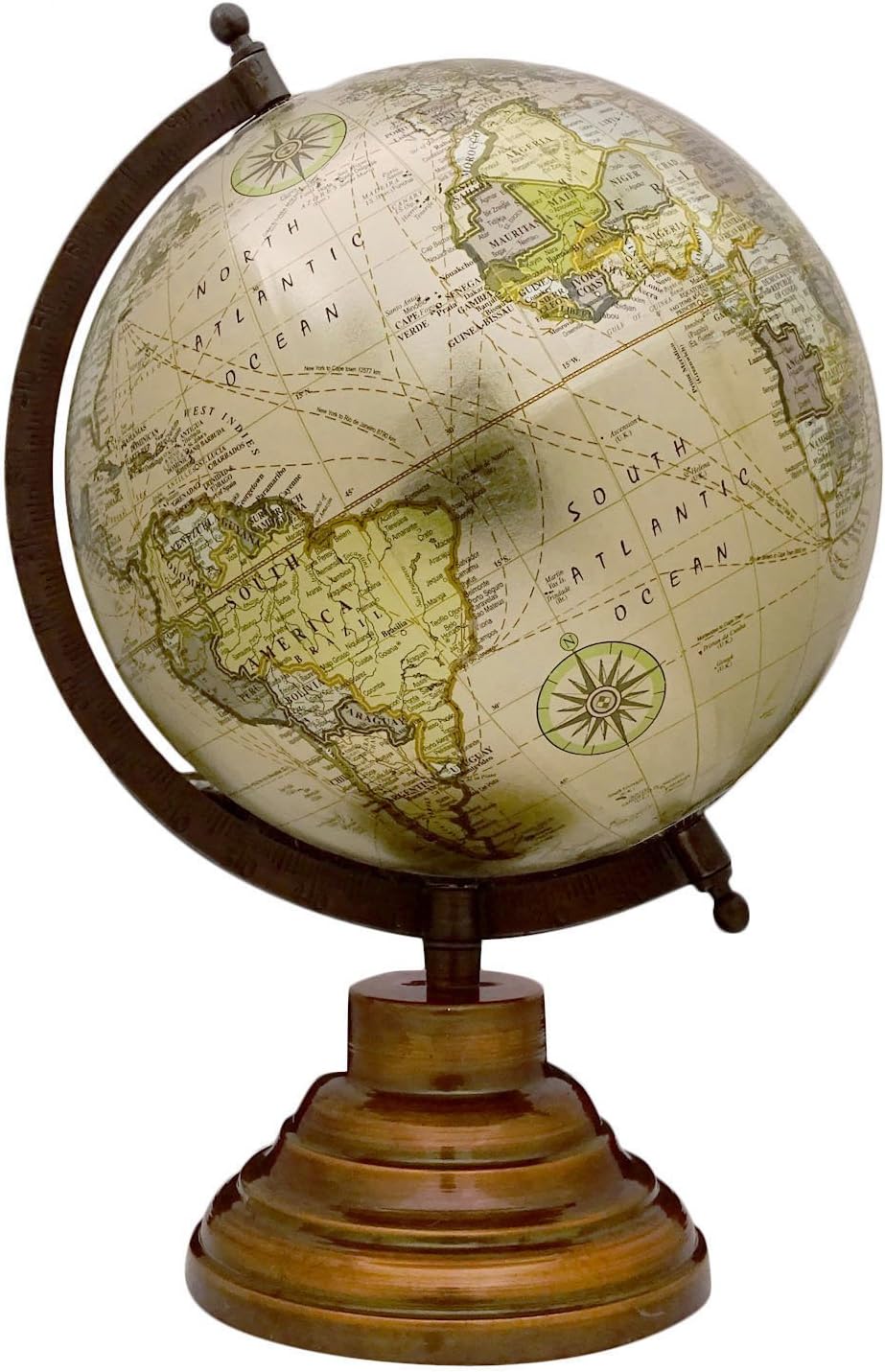 Desktop Rotating Globe Earth Geography World Globes Ocean Table Décor 13"