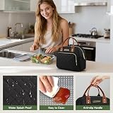 HOMESPON Insulated Lunch Bag Women Men 27x21x15cm Golden Black view 4