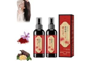 Saffron Hair Blackening Spray,Japanese Saffron Herbal Essence Hair Spray,Leaving Hairs Shiny Non-Frizzy for All Hair Types (2