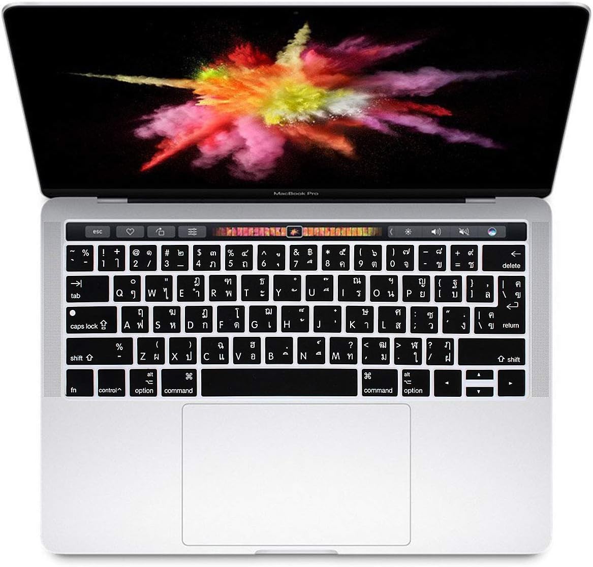 MMDW Thai Language Silicone Keyboard Cover for MacBook Pro 13 15 inch 2019 2018 2017 2016 with Touch Bar&Touch ID Model:A2159 A1989 A1706/A1990 A1707,USA and European Version - Image 3