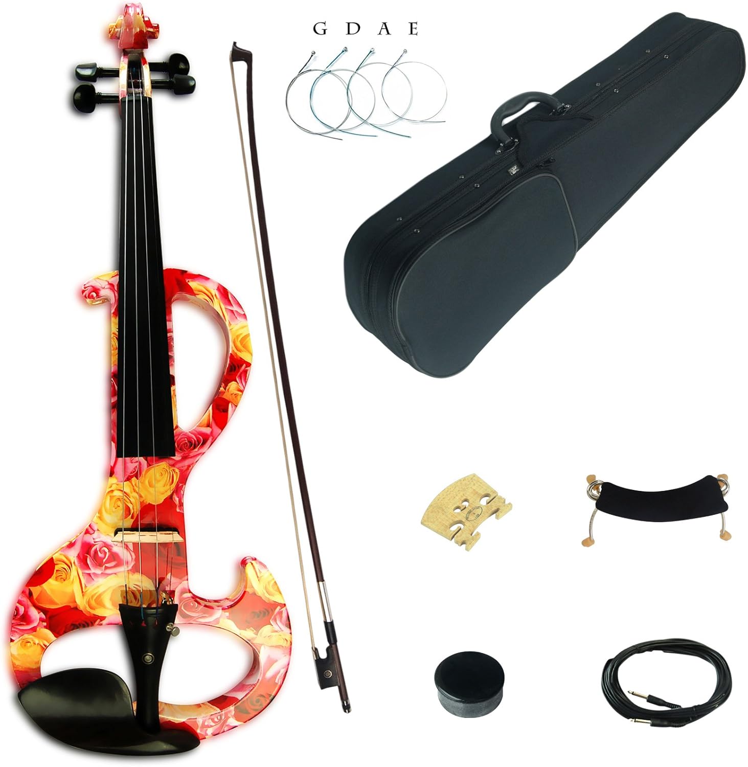 Kinglos 4/4 Yellow Pink Rose Colored Solid Wood IntermediateA Electric