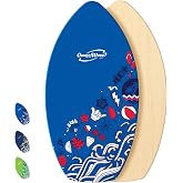 BPS 'Hang Loose' 35" / 40" Skimboard for Beginners with Colored EVA Grip Pad and High Gloss Clear Coat Wooden Skim Boards Kids Adults (Own the Wave Collection)