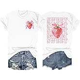 ELDPS Strawberry Shirt for Women: Cute Strawberry Graphic Tees Fruit Lover Tshirts Casual Garden Tops