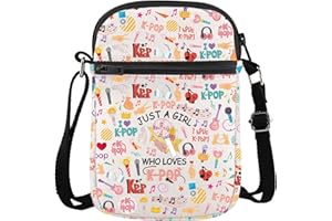 BDPWSS K-Pop Crossbody Bag K-Pop Singer Merchandise Just A Gi-rl Who Loves K-Pop Gift for K-Pop Music Fan K-Pop Team Gift