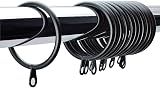 HomeElabador Pack of 24 Black Curtain Rings 30mm Internal Diameter view 2
