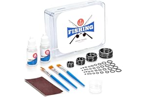 v2croft Fishing Rod Repair Kit Complete with 52 Ceramic Guide Rings, 13 Sizes, Fishing Pole Eyelet Repairs Kit