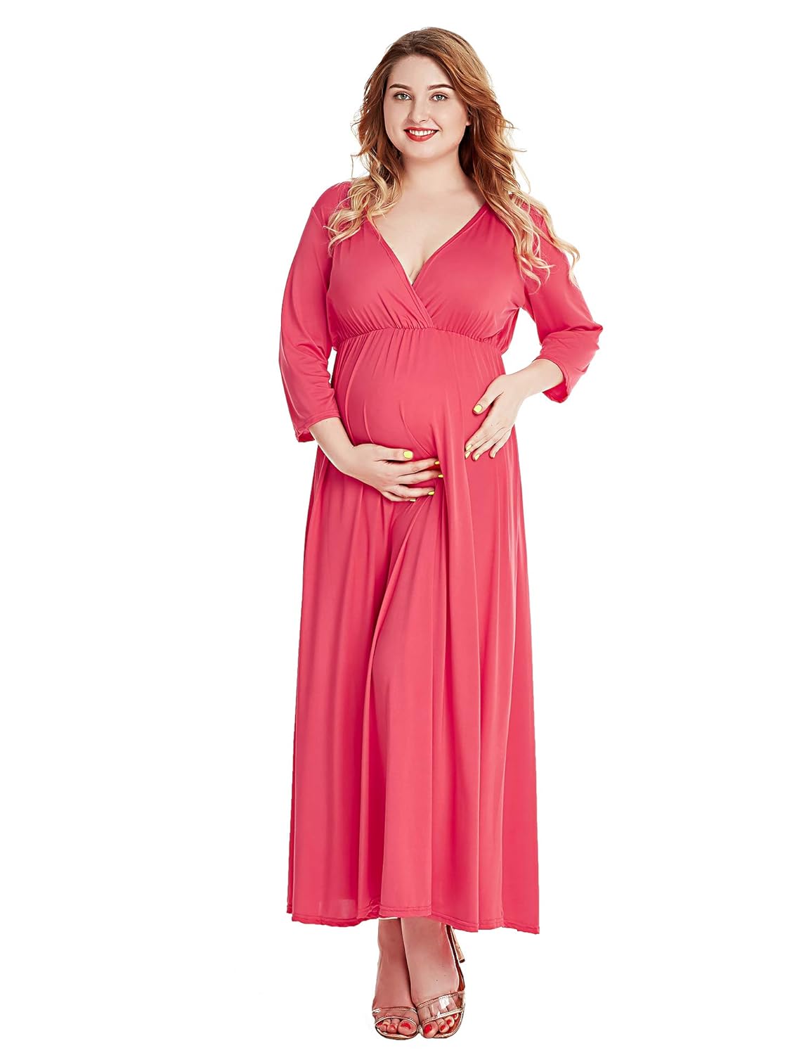 レディース Yofeel スイカレッド Dress B07gh9kzz6 Large ワンピースチュニック 定番