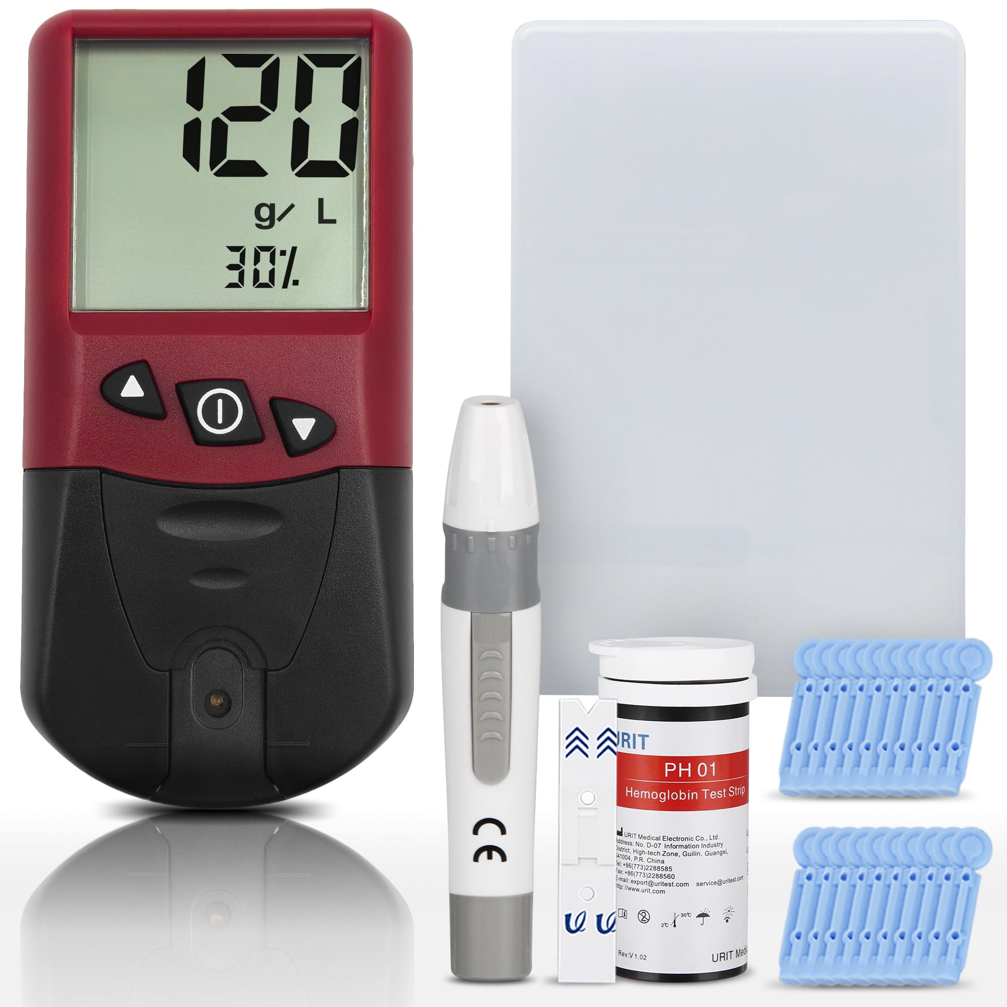 Photo 1 of Hemoglobin Test Kits with 50 Hemoglobin Test Strips, Hemoglobin Test Meter for Home Use, Hemoglobin Tester at Home, Easy to Use and Read, Get Result Fast.