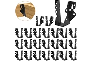 XZWMY 24PCS 2x4 Joist Hanger, Hurricane Ties,Black Powder Coating Joist Brackets for Rafters Tie Brackets…