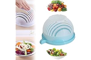 Gudauri Fruit and Vegetable Cutter Bowl, Veggie Chopper, Salad Chopper Bowl and Cutter for Chopping Vegetables, Slicing Salads and Fruits, Make Fresh Salad Easily (Green)