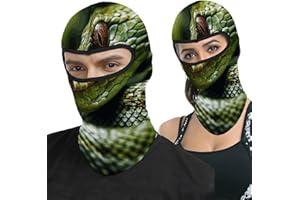 Green Snake Ski Mask Breathable Full Face Mask Lightweight Balaclava Headwear Face Cover Motorcycle Cold Winter Scarf Windpro