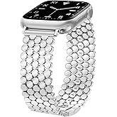 JR.DM Silver Bands Compatible with Apple Watch 38mm 40mm 41mm 42mm(S10/11) for Women Dressy Pretty Metal Honeycomb Luxury Elegant Strap Replacement for iWatch Series 11/10/9/8/7/SE/6/5/4/3/2/1