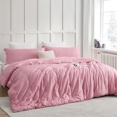 Bamlin Butter Coma Inducer Queen Oversized Cooling Comforter Set Candy Pink | Experience Coma Worthy Sleep with Silky Breathable Extra Large Bedding
