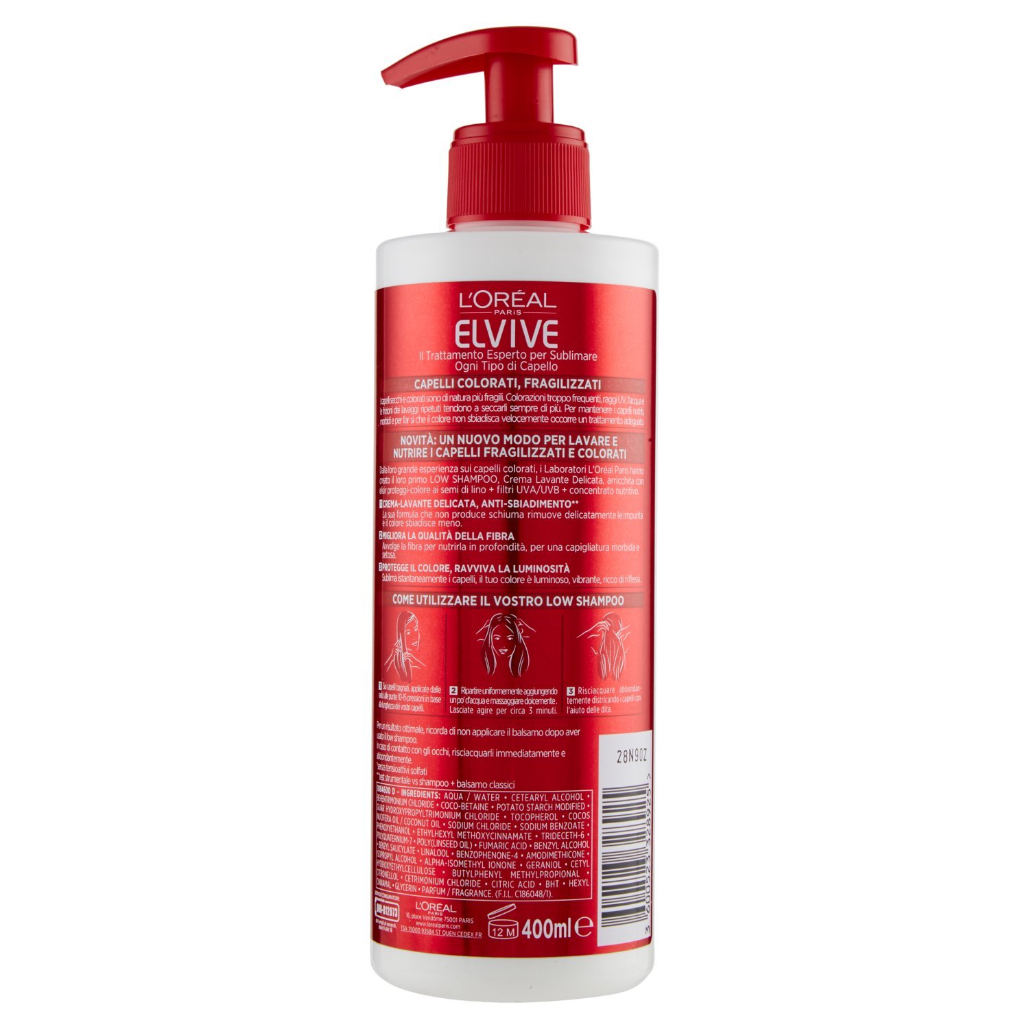 Loréal Paris Elvive Low Shampoo Foam And Sulphate Free 400ml Color Vive