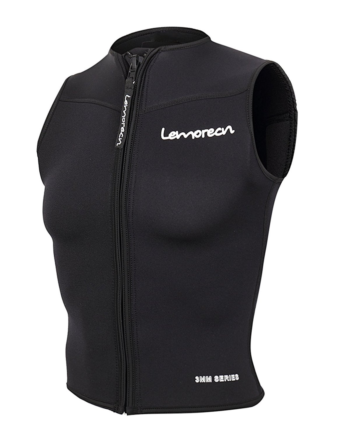 Lemorecn Mens Wetsuits Top Premium Neoprene 3mm Zipper Diving Vest