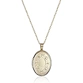 Amazon Essentials Oval Hand Engraved Locket Necklace, 18"