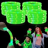 St Patricks Day Green Glow Sticks Party Favors Toys Gifts for kids,Saint Patricks Light up Bracelets Necklaces Accessories Decor,St Patty's Goodie Gift Bag Stuffers Treats Parade Throws for Boys Girls