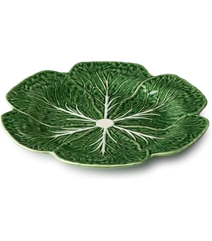 Amazon.com | Bordallo Pinheiro Platter Sunflower Leaf 42 Green
