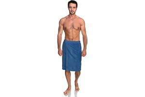 TowelSelections Mens Shower Wrap Adjustable Cotton Terry Velour Wrap Gym Body Cover Up