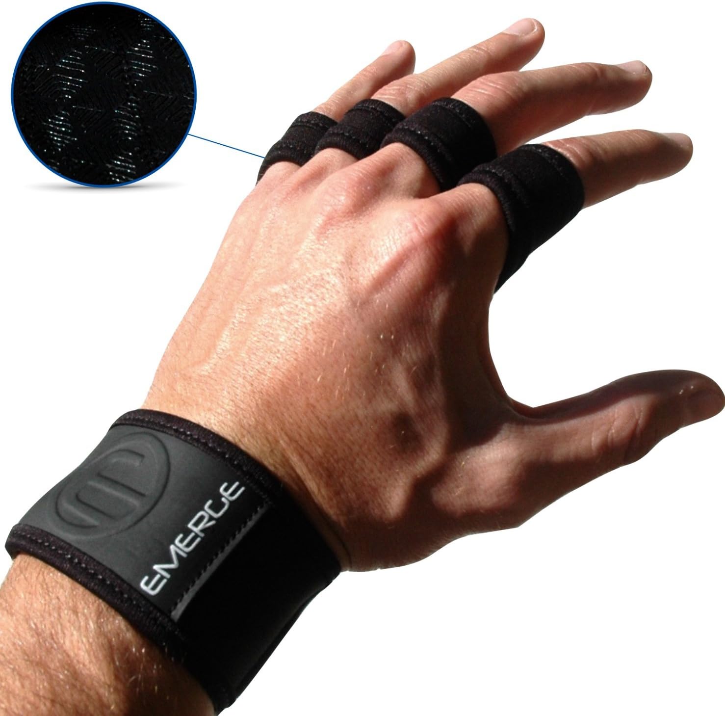 Fingerless Workout Gloves With Wrist Support – Crossfit Hand & Palm Protectors With Wrist Brace – Silicone-Textured Neoprene Callus Guards For Fitness, Weight lifting, WODs – Callus Protection for Men & Women (Pair of 2)
