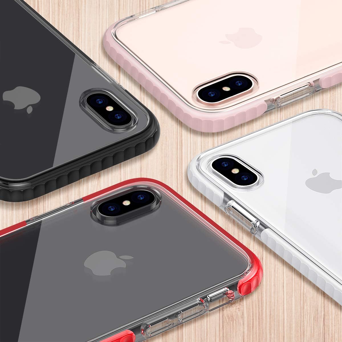 MATEPROX iPhone Xs Max Case Clear Thin Slim Anti-Yellow Anti-Slippery Anti-Scratches Shockproof Bumper Cover Protective Case for iPhone Xs Max 6.5''(Pink)