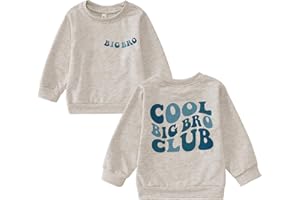 SOFEON Big Brother Sweatshirt Toddler Boy Cool Big Bro Club Pullover Bro Announcement Crewneck Long Sleeve Shirt Fall Tops