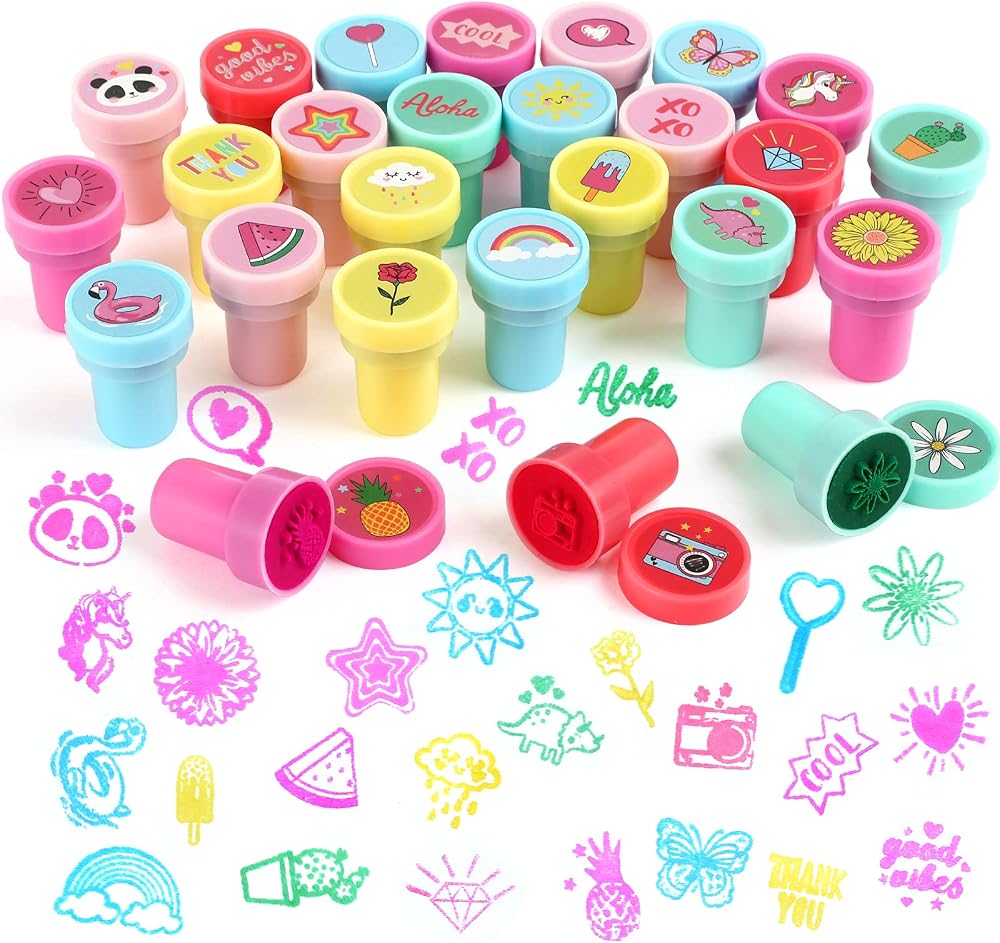 Kesote 26Pcs Assorted Self-Ink Stamps for Kids Party Favors Teacher Rewards