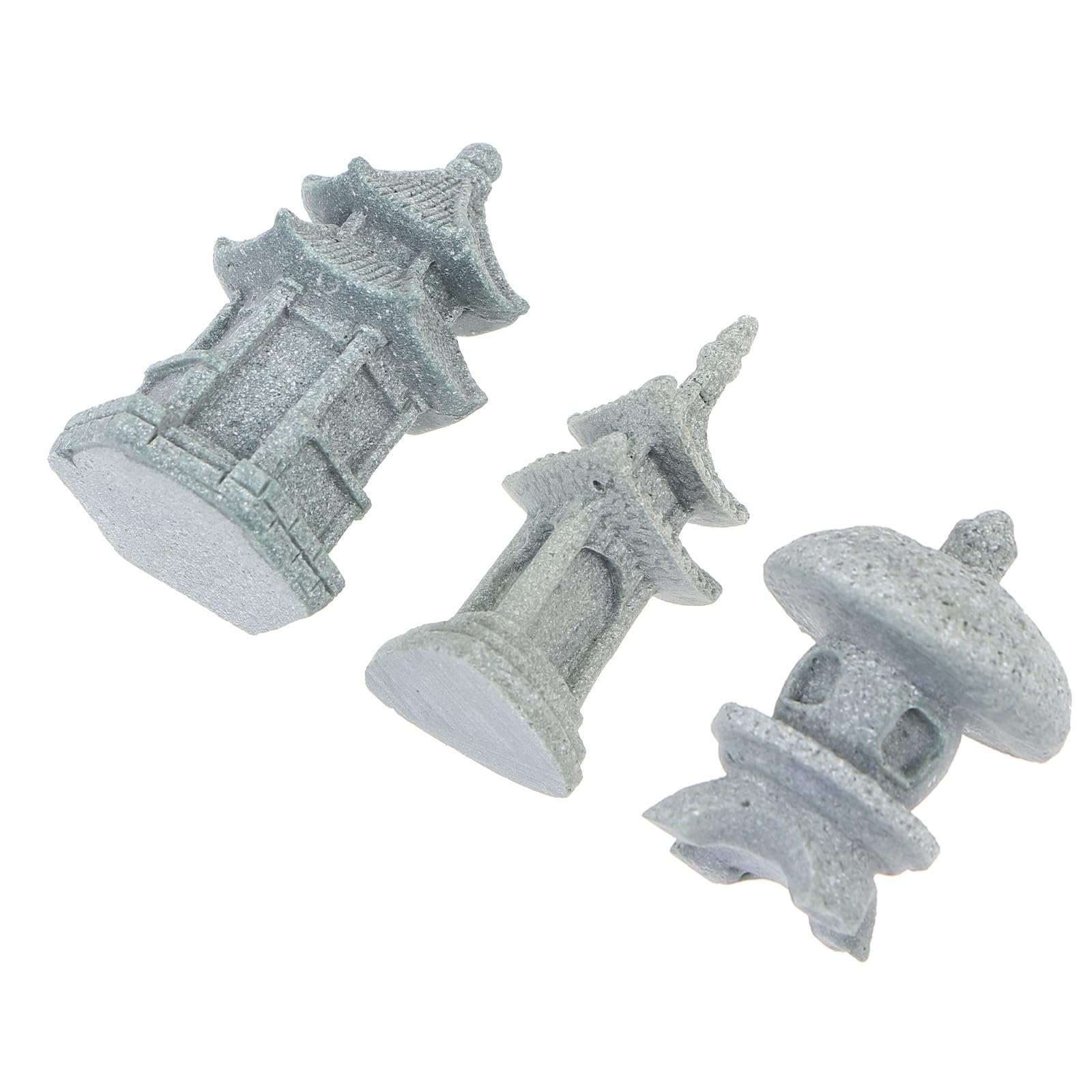 UPKOCH 3 Pieces Japanese Stone Lanterns Mini Pagoda Statue Asian Decorative Figures Garden Sculptures for Miniature Garden Decoration Aquarium Ornaments Bonsai Micro Landscape Decoration Fairy Garden