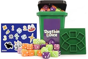 JiaMiMoo Dumpster Dice，Fast Paced Family Dice Game for 2-6 Players with 80 Dice + Graffiti Stickers Portable Party Game for A