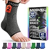 Modvel Foot & Ankle Brace Socks for Sprained Ankle Compression Sleeve - Plantar Fasciitis Relief Brace, Foot Support for pain Women & Men - Tendonitis & Arthritis Feet Sleeve, Stabilizing Ankles Wrap