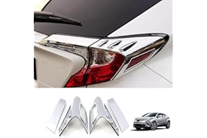 JIEOSDIN Car Accessories Tail Light Lamp Cover Frame Decor Trim (Chrome) Fit for Toyota C-HR CHR 2018 2019 2020 2021 2022 2023 ABS 4 PCS