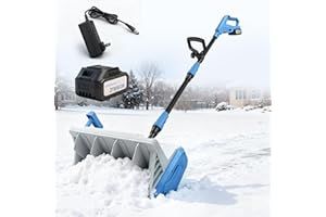Cordless Snow Shovel,14-Inch Electric Snow Blower, 21V, 4-Ah Battery Powered Snow Removal with Directional Plate, Lightweight