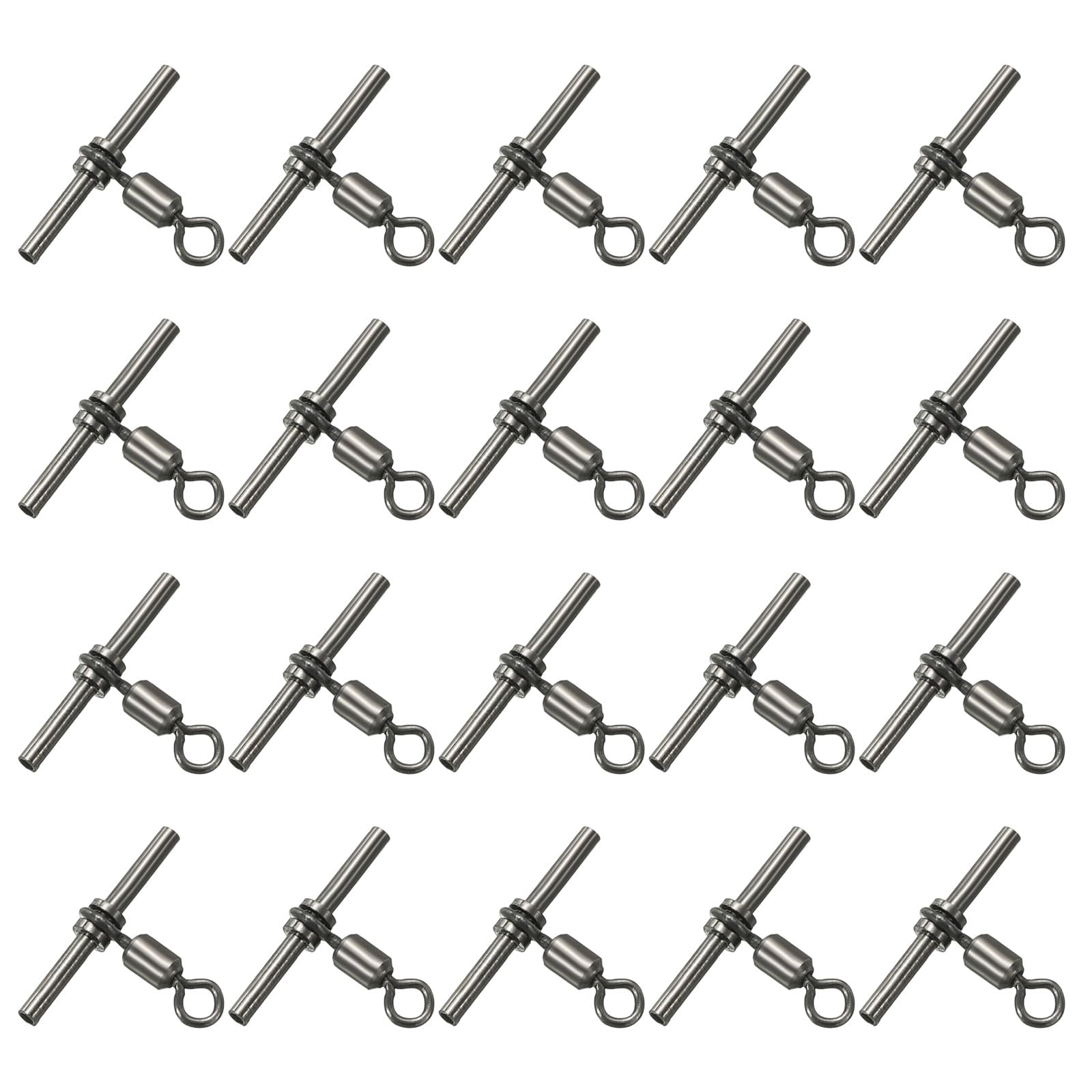 PATIKIL 48Lbs Fishing Swivels, 20 Pack 3-Way T-Shape Brass Swivels Sleeve Fishing Tackle High Strength Cross Line Swivels for Rigs Freshwater Saltwater (7#)