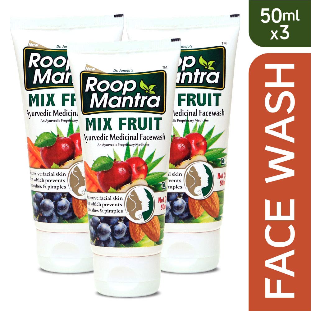 Roop Mantra Herbal Mix Fruit Face Wash for Men and Women, 50ml (Pack of 3) Amazon.in Beauty