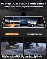 Jansite 10 Inch Mirror Dash Cam Front Rear 1080P Night Vision Type-C Parking view 7